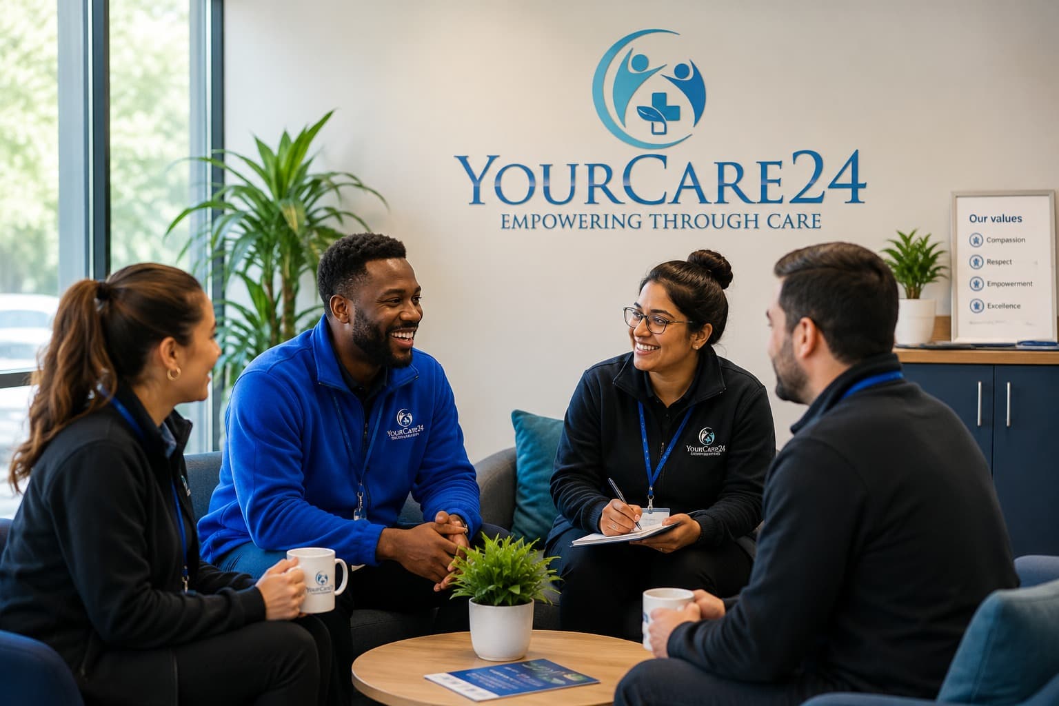 The YourCare24 team enjoying a group activity together